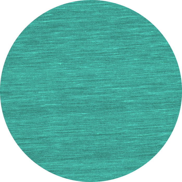 Round Abstract Turquoise Contemporary Rug, con221turq
