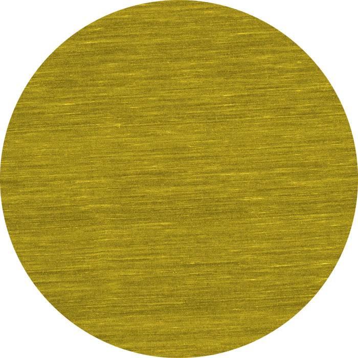 Round Machine Washable Abstract Yellow Contemporary Rug, wshcon221yw