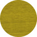 Round Machine Washable Abstract Yellow Contemporary Rug, wshcon221yw