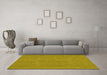 Machine Washable Abstract Yellow Contemporary Rug in a Living Room, wshcon221yw