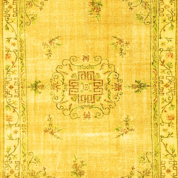 Abstract Yellow Contemporary Rug, con2220yw