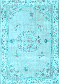 Abstract Light Blue Contemporary Rug, con2220lblu