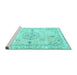 Sideview of Machine Washable Abstract Turquoise Contemporary Area Rugs, wshcon2220turq