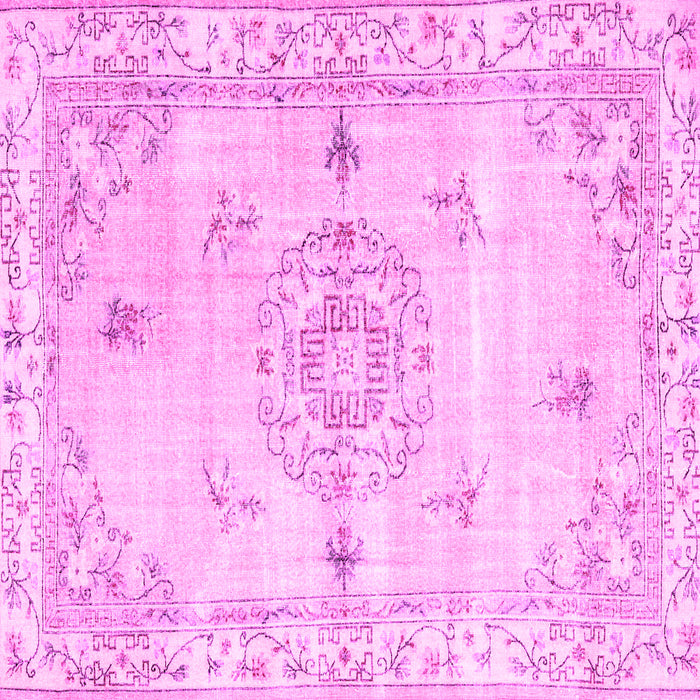 Square Abstract Pink Contemporary Rug, con2220pnk