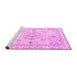 Sideview of Machine Washable Abstract Pink Contemporary Rug, wshcon2220pnk