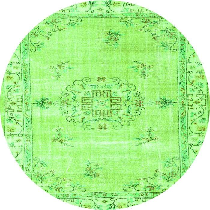 Square Abstract Green Contemporary Rug, con2220grn
