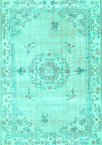 Abstract Turquoise Contemporary Rug, con2220turq