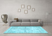 Machine Washable Abstract Light Blue Contemporary Rug in a Living Room, wshcon2220lblu