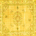 Square Abstract Yellow Contemporary Rug, con2220yw