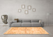 Machine Washable Abstract Orange Contemporary Area Rugs in a Living Room, wshcon2220org