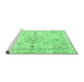 Sideview of Machine Washable Abstract Emerald Green Contemporary Area Rugs, wshcon2220emgrn