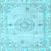 Square Machine Washable Abstract Light Blue Contemporary Rug, wshcon2220lblu