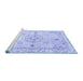 Sideview of Machine Washable Abstract Blue Contemporary Rug, wshcon2220blu