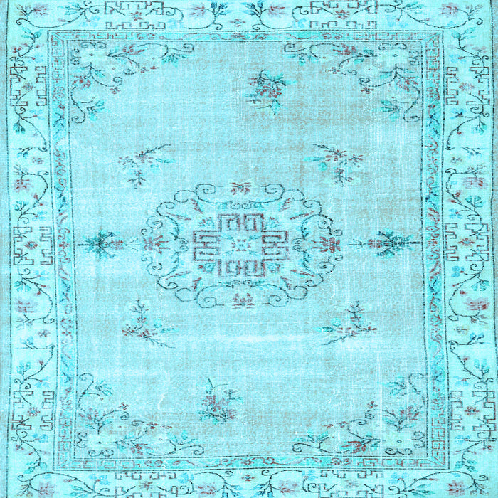 Square Abstract Light Blue Contemporary Rug, con2220lblu