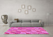 Machine Washable Southwestern Pink Country Rug in a Living Room, wshcon2221pnk