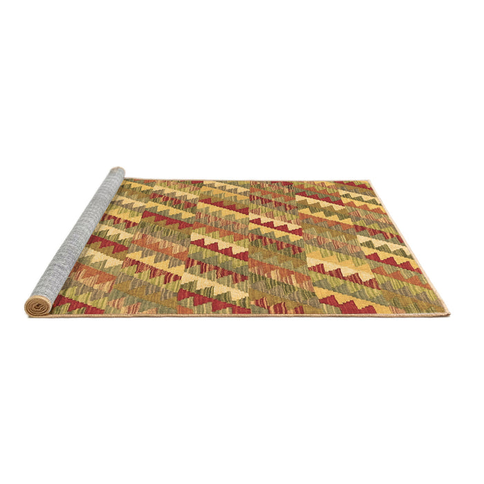 Sideview of Machine Washable Southwestern Brown Country Rug, wshcon2221brn
