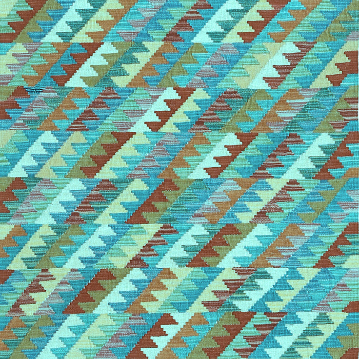 Square Southwestern Light Blue Country Rug, con2221lblu