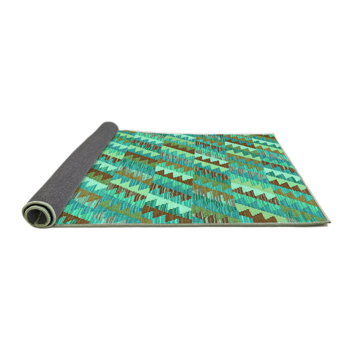 Sideview of Southwestern Turquoise Country Rug, con2221turq