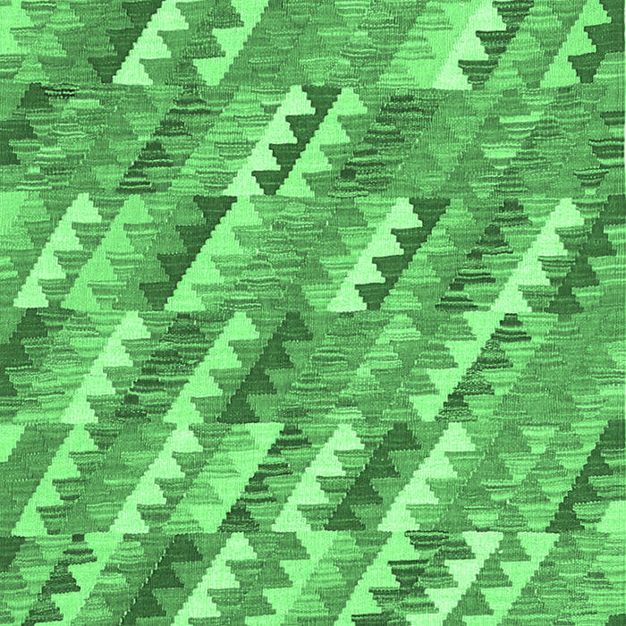 Machine Washable Southwestern Emerald Green Country Area Rugs, wshcon2221emgrn