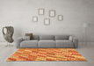 Machine Washable Southwestern Orange Country Area Rugs in a Living Room, wshcon2221org