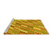 Sideview of Machine Washable Southwestern Yellow Country Rug, wshcon2221yw