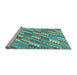 Sideview of Machine Washable Southwestern Light Blue Country Rug, wshcon2221lblu