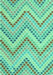 Machine Washable Abstract Turquoise Contemporary Area Rugs, wshcon2222turq