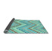 Sideview of Abstract Light Blue Contemporary Rug, con2222lblu