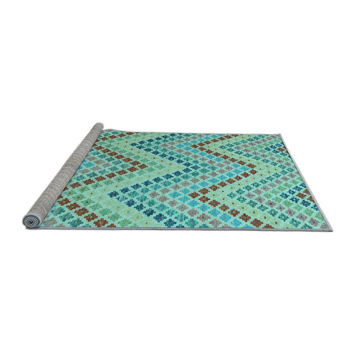Sideview of Machine Washable Abstract Light Blue Contemporary Rug, wshcon2222lblu