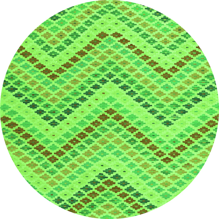 Square Abstract Green Contemporary Rug, con2222grn