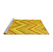 Sideview of Machine Washable Abstract Yellow Contemporary Rug, wshcon2222yw