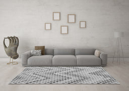 Machine Washable Abstract Gray Contemporary Rug in a Living Room,, wshcon2222gry