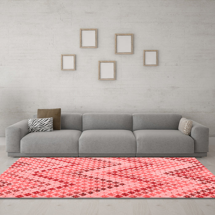 Contemporary Red Washable Rugs