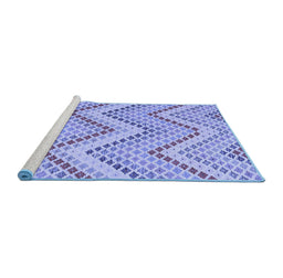 Sideview of Machine Washable Abstract Blue Contemporary Rug, wshcon2222blu