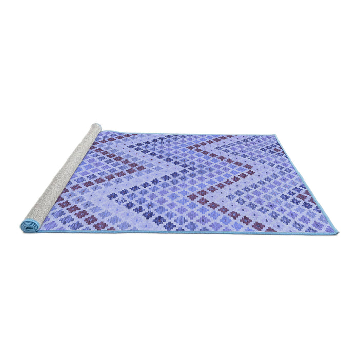 Sideview of Machine Washable Abstract Blue Contemporary Rug, wshcon2222blu
