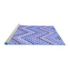 Sideview of Machine Washable Abstract Blue Contemporary Rug, wshcon2222blu