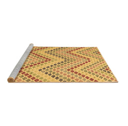 Sideview of Machine Washable Abstract Brown Contemporary Rug, wshcon2222brn