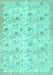 Machine Washable Abstract Turquoise Contemporary Area Rugs, wshcon2223turq