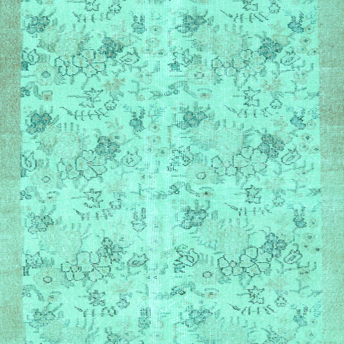 Machine Washable Abstract Turquoise Contemporary Area Rugs, wshcon2223turq