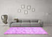 Machine Washable Abstract Purple Contemporary Area Rugs in a Living Room, wshcon2223pur