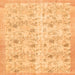 Round Machine Washable Abstract Orange Contemporary Area Rugs, wshcon2223org