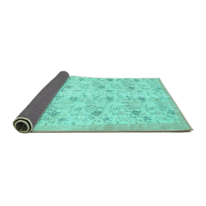 Sideview of Abstract Turquoise Contemporary Rug, con2223turq
