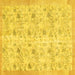 Square Abstract Yellow Contemporary Rug, con2223yw