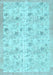 Machine Washable Abstract Light Blue Contemporary Rug, wshcon2223lblu