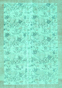 Abstract Turquoise Contemporary Rug, con2223turq