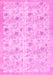 Machine Washable Abstract Pink Contemporary Rug, wshcon2223pnk