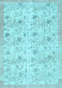 Abstract Light Blue Contemporary Rug, con2223lblu