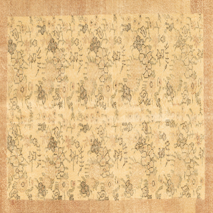 Square Abstract Brown Contemporary Rug, con2223brn