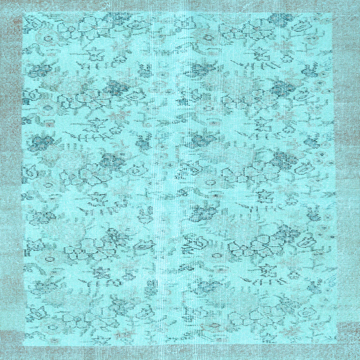 Square Machine Washable Abstract Light Blue Contemporary Rug, wshcon2223lblu