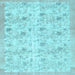 Square Machine Washable Abstract Light Blue Contemporary Rug, wshcon2223lblu